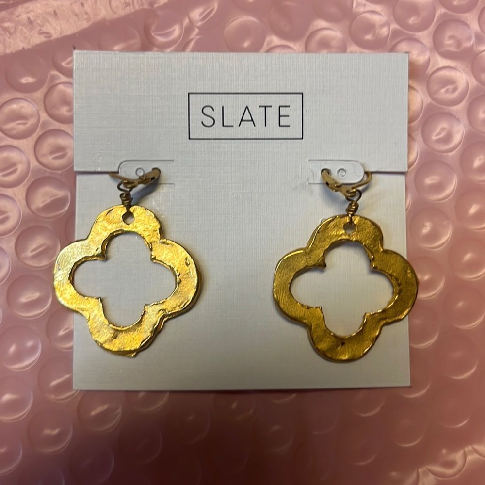 NWOT Slate gold earrings - excellent condition!
